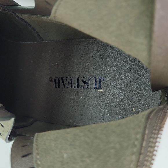 Just Fab Tommi Green Faux Suede Cutout Bootie - Zippered Heel Trendy & Versatile - Picture 10 of 12